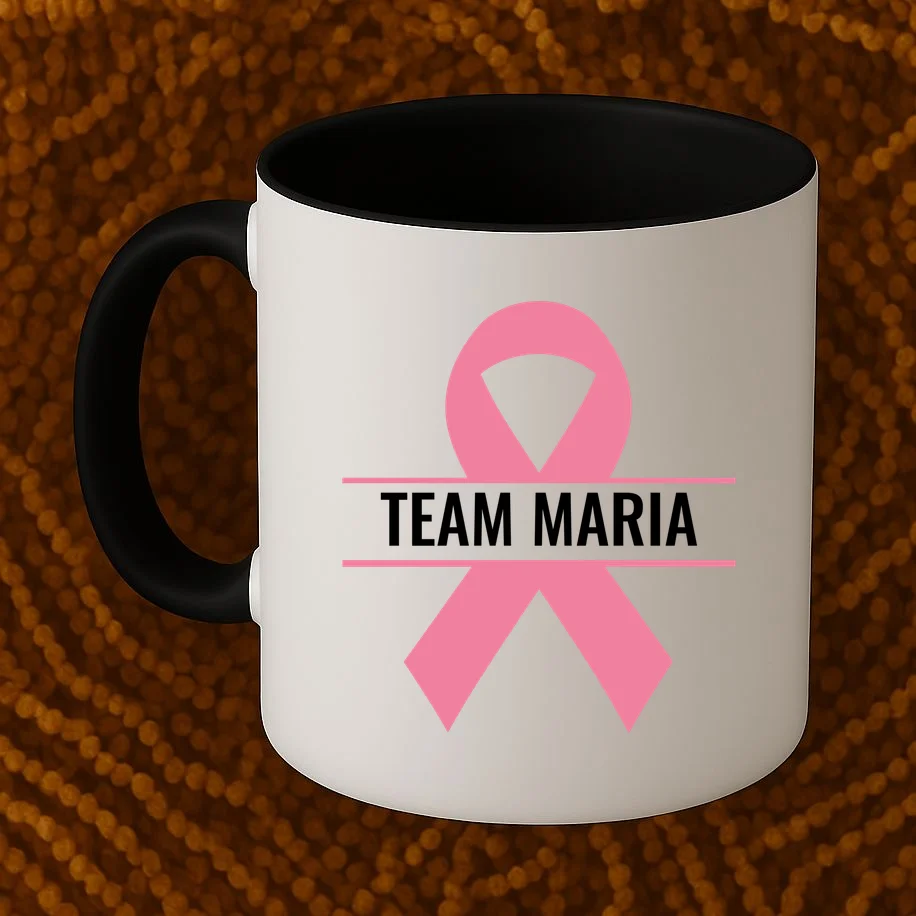 Customizable Pink Ribbon Support Coffee Mug - Front 1