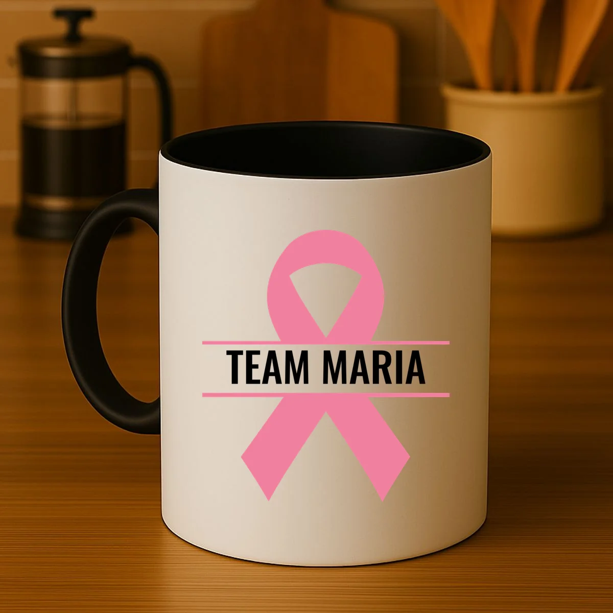 Customizable Pink Ribbon Support Coffee Mug - Front 3