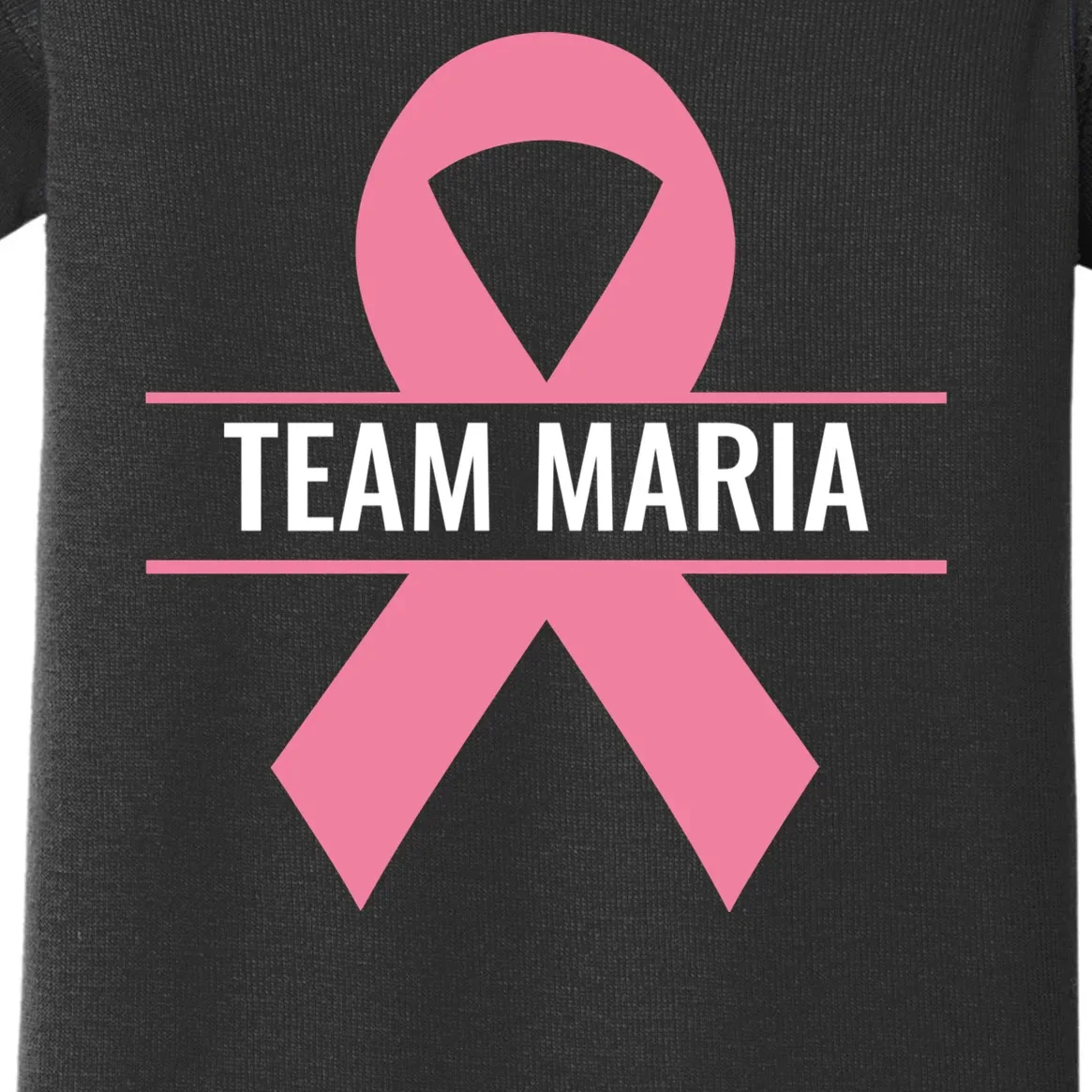 Customizable Pink Ribbon Support Baby Bodysuit - Front - Close-up
