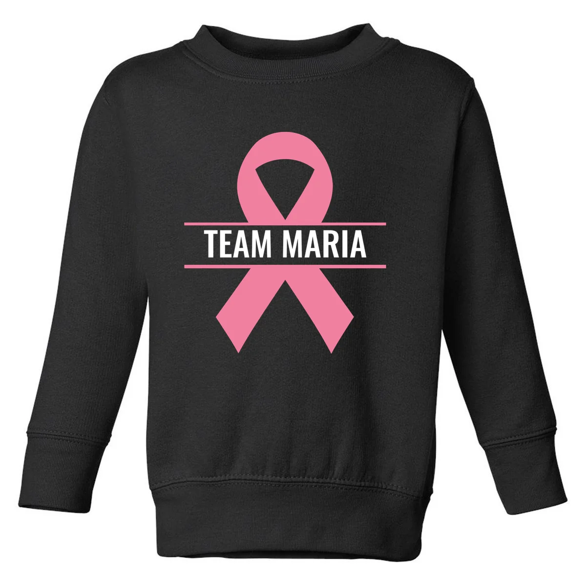 Customizable Pink Ribbon Support Toddler Sweatshirt - Front