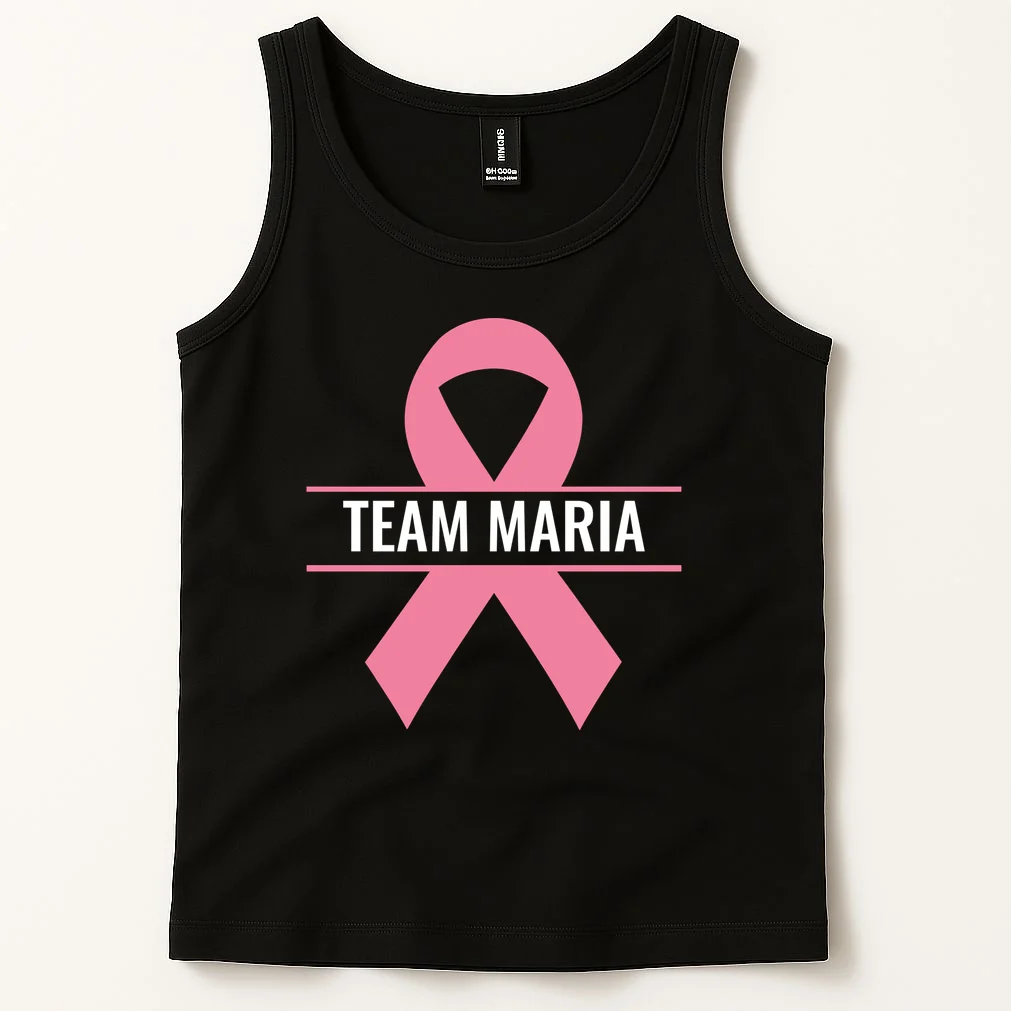 Customizable Pink Ribbon Support Tank Top - Front 1