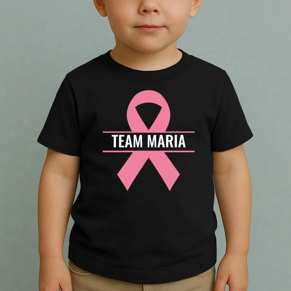 Customizable Pink Ribbon Support Toddler T-Shirt - Front 1