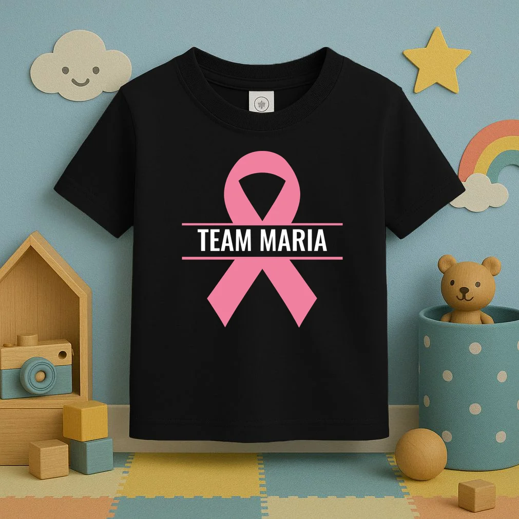 Customizable Pink Ribbon Support Toddler T-Shirt - Front 2