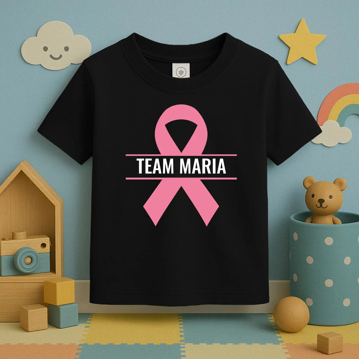 Customizable Pink Ribbon Support Toddler T-Shirt - Front 2