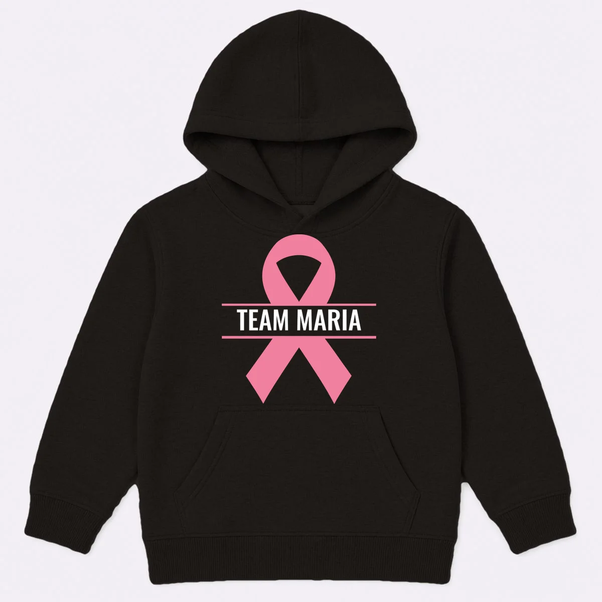 Customizable Pink Ribbon Support Kids Hoodie - Front
