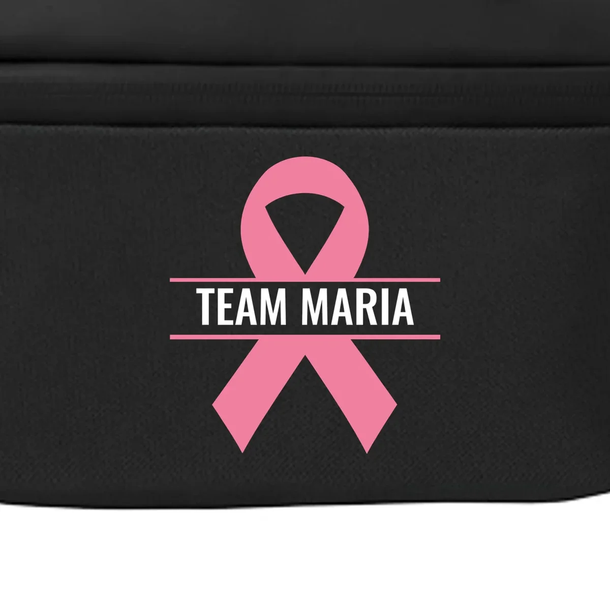 Customizable Pink Ribbon Support Crossbody - Front - Close-up
