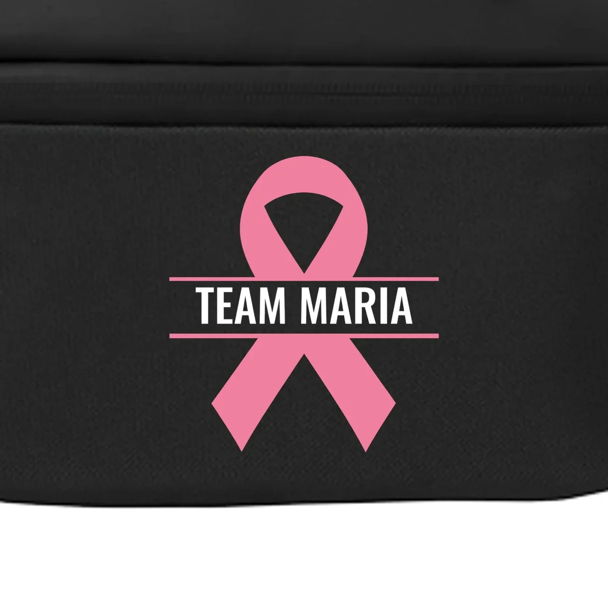 Customizable Pink Ribbon Support Crossbody - Front - Close-up