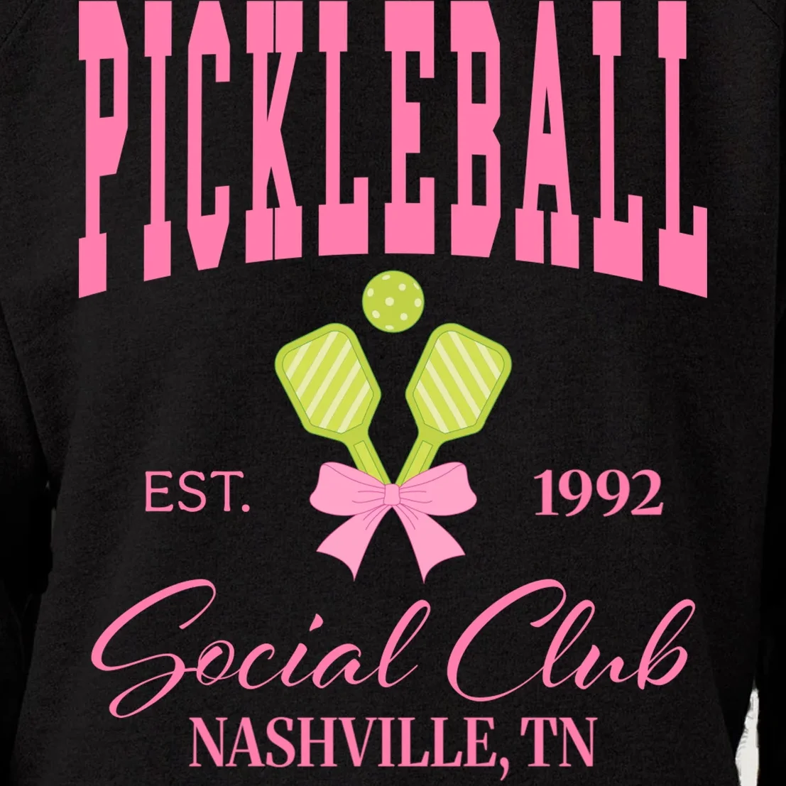 Custom Pickleball Social Club Personalized Women's Sweatshirt - Front - Close-up