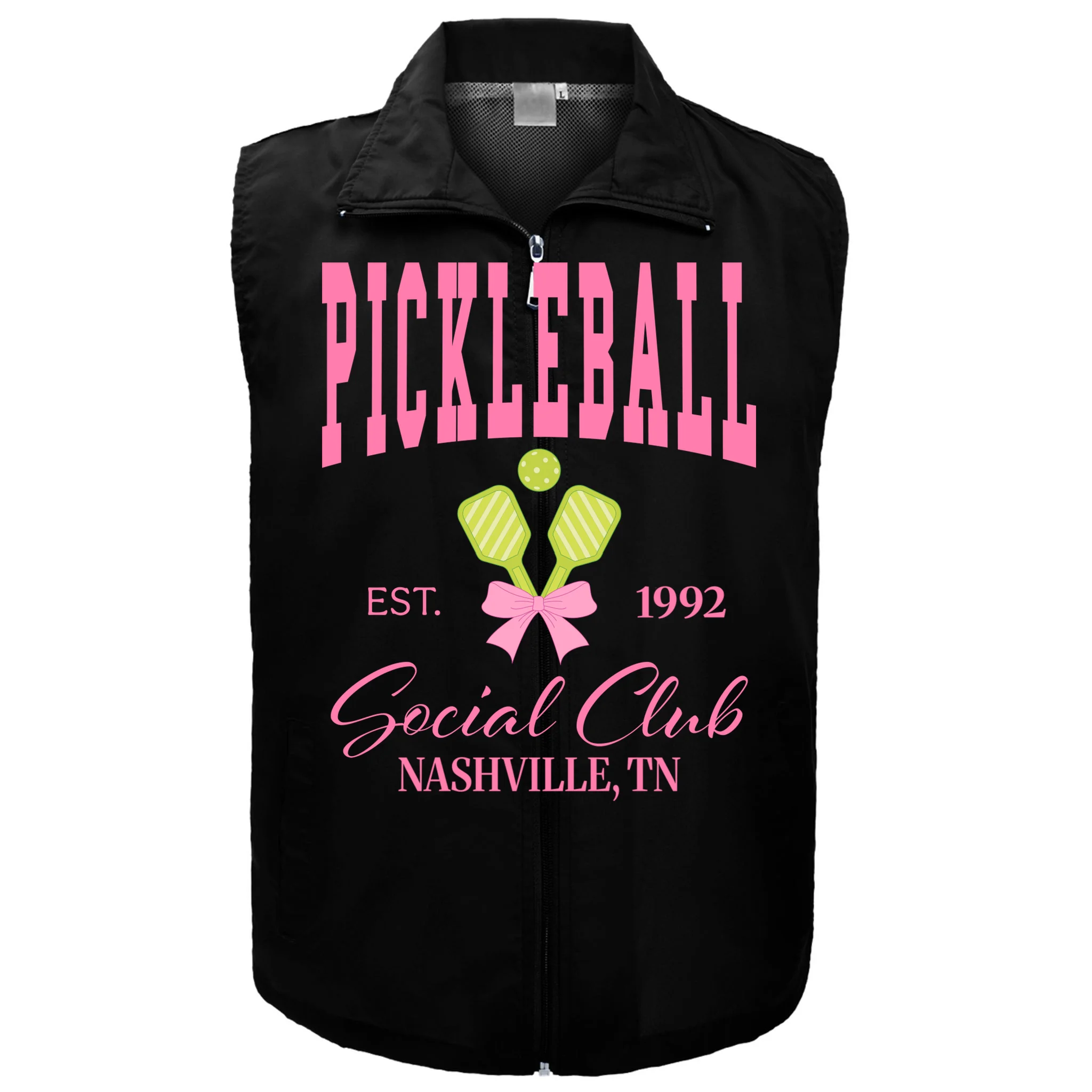 Custom Pickleball Social Club Personalized Men's Vest - Front