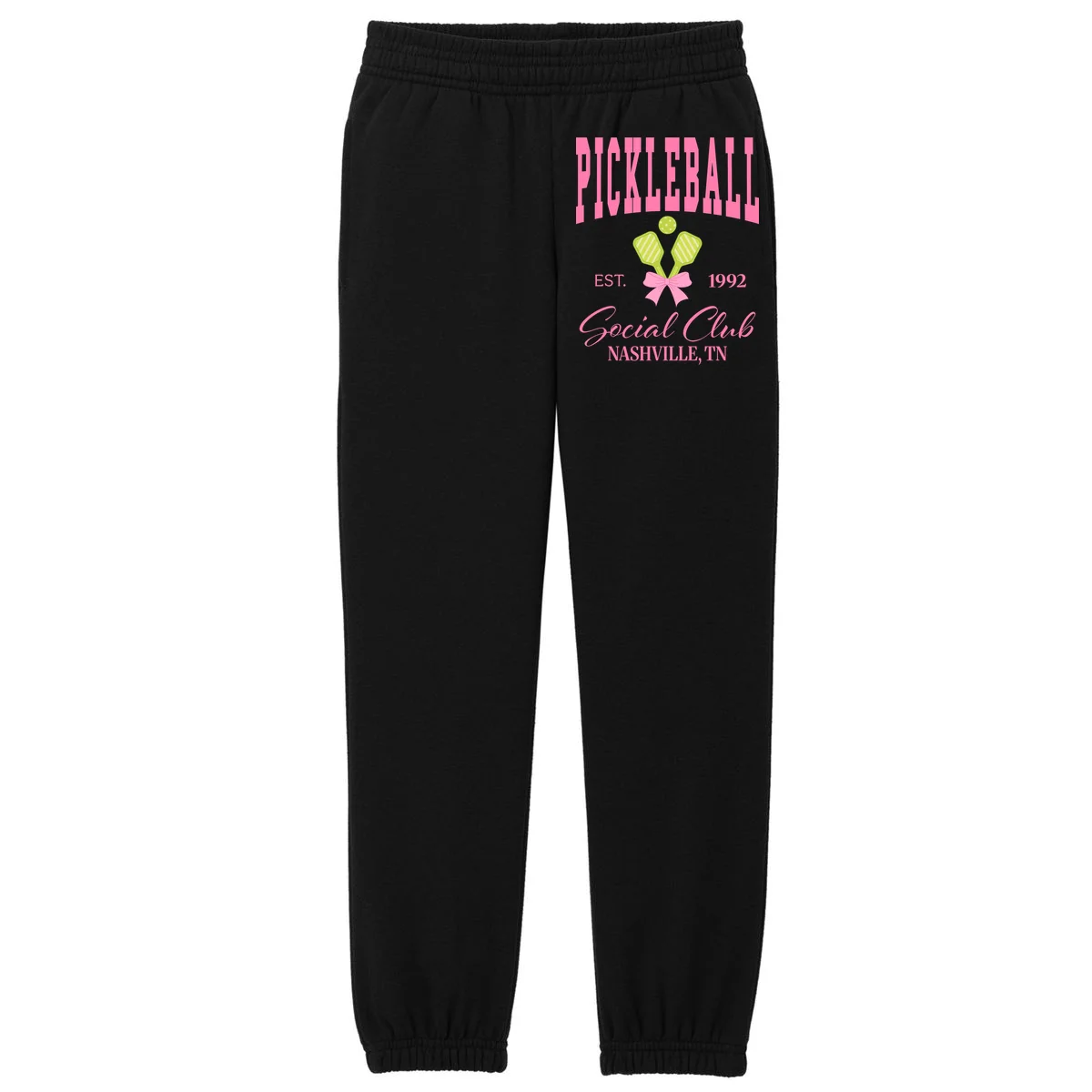 Custom Pickleball Social Club Personalized Kids Fleece Sweatpants - Front