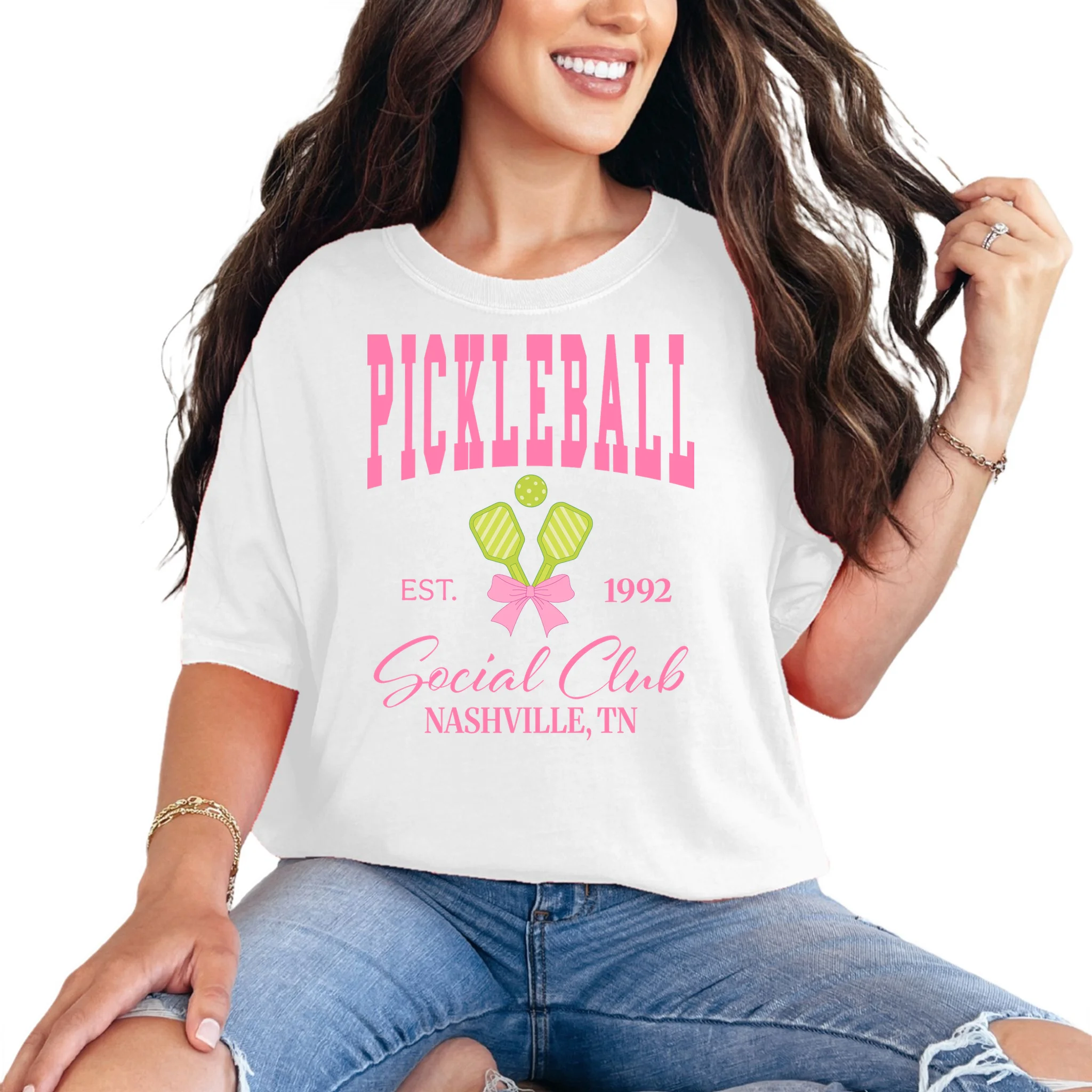 Custom Pickleball Social Club Personalized Comfort Colors Unisex T-Shirt - Front