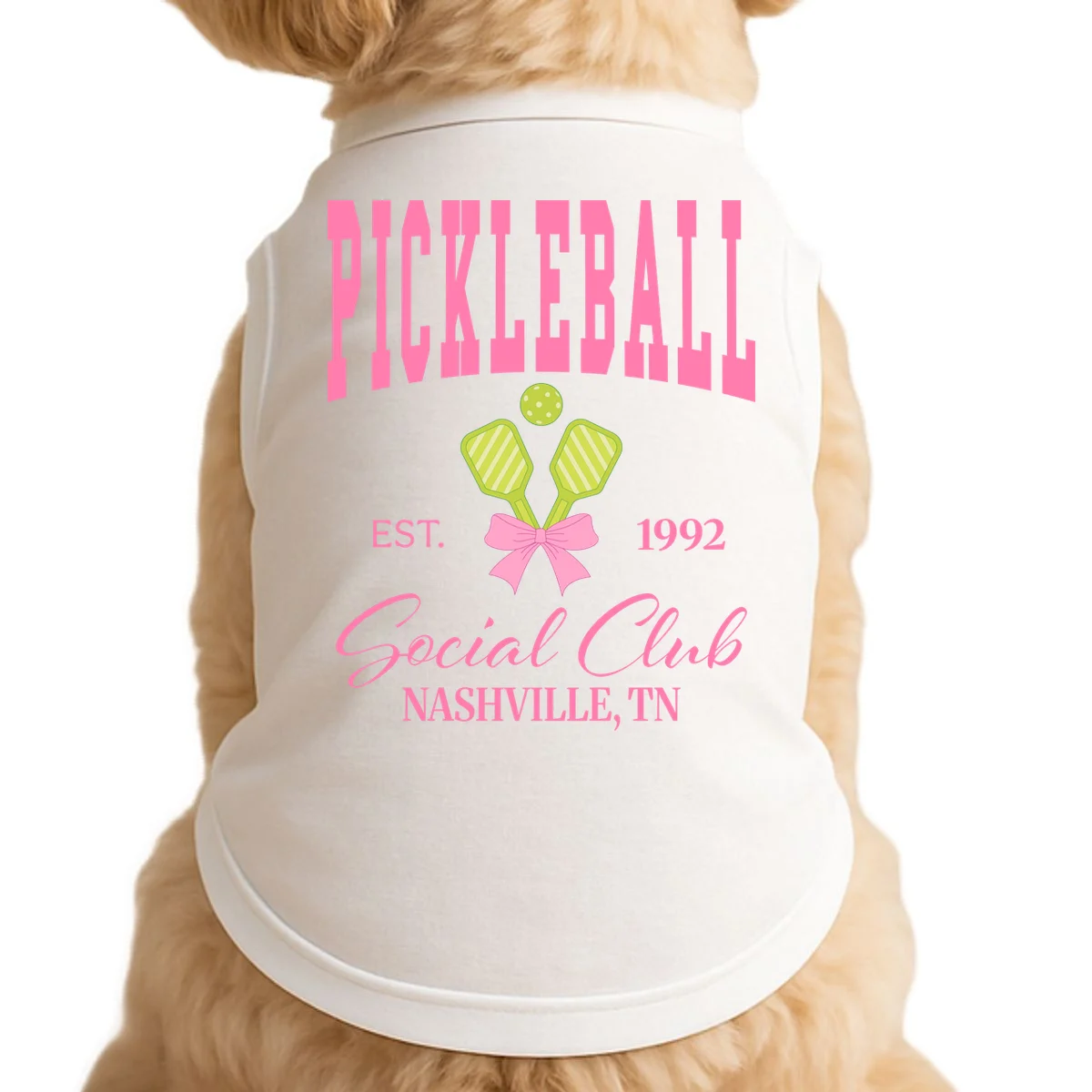Custom Pickleball Social Club Personalized Doggie Tank - Front