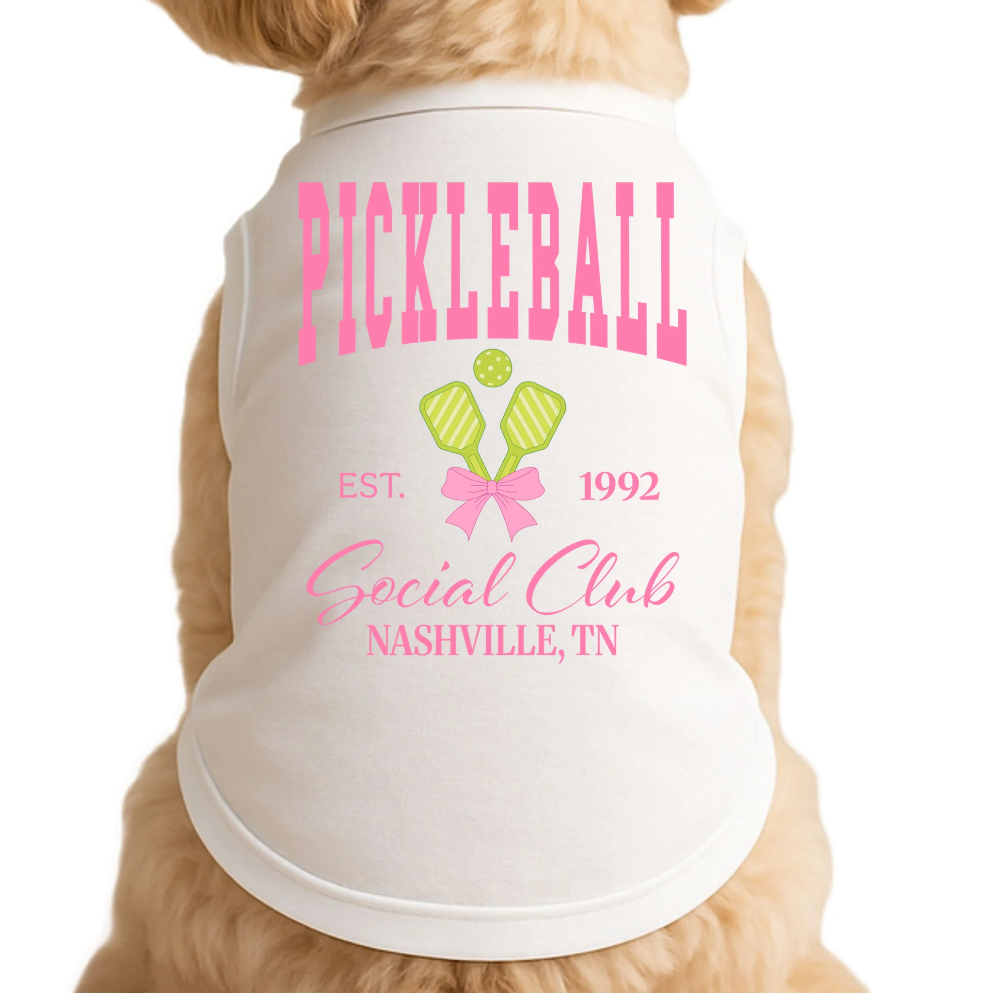 Custom Pickleball Social Club Personalized Doggie Tank - Front