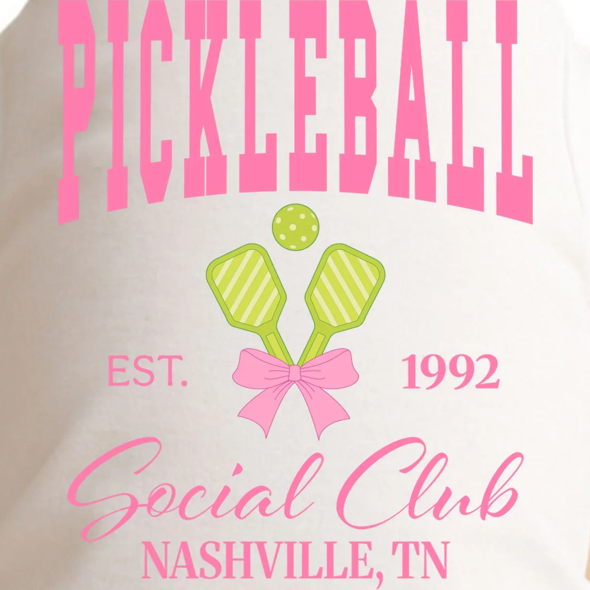 Custom Pickleball Social Club Personalized Doggie Tank - Front - Close-up