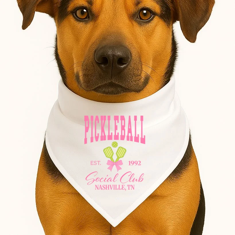 Custom Pickleball Social Club Personalized Dog Bandana - Front 1