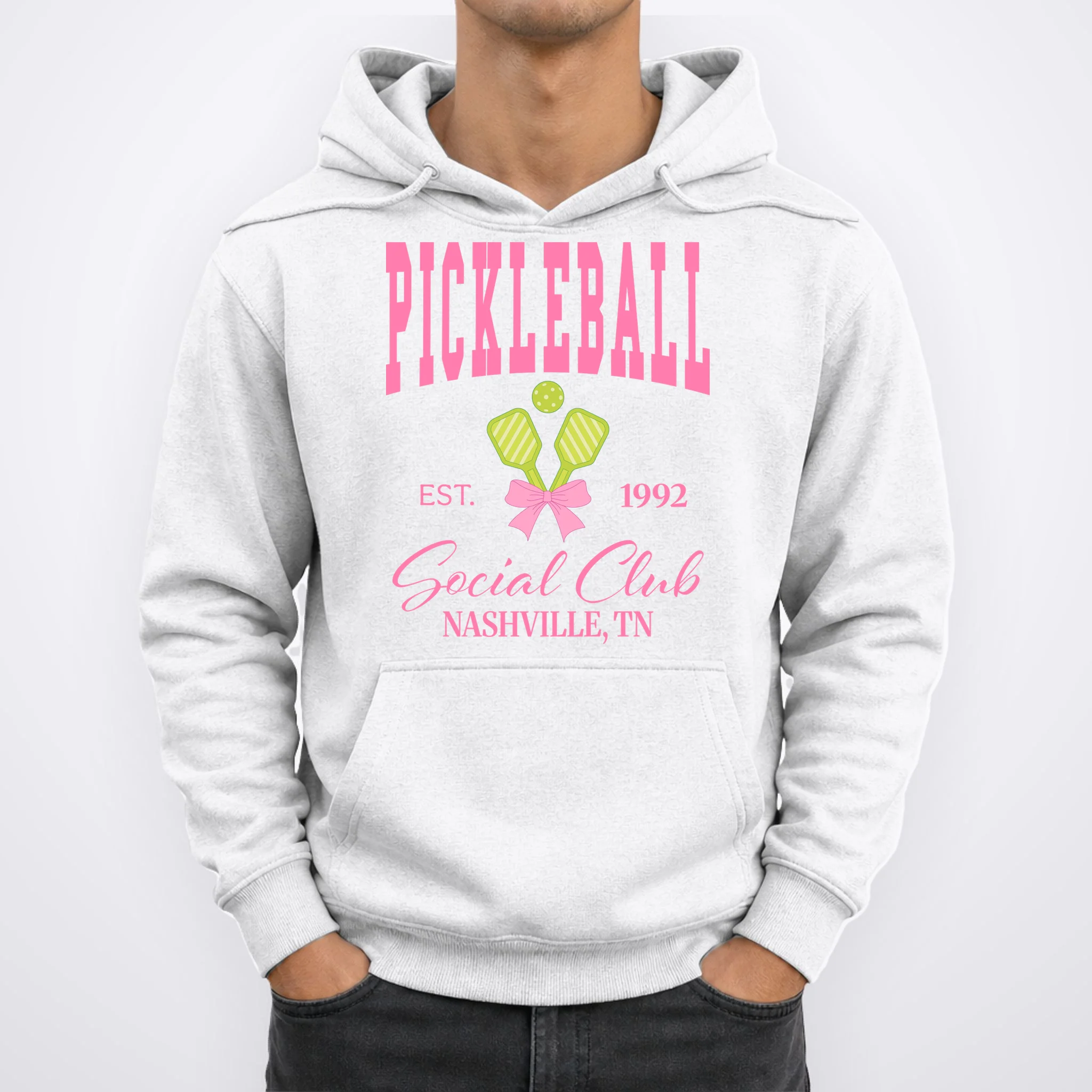 Custom Pickleball Social Club Personalized Men's Hoodie - Front 1