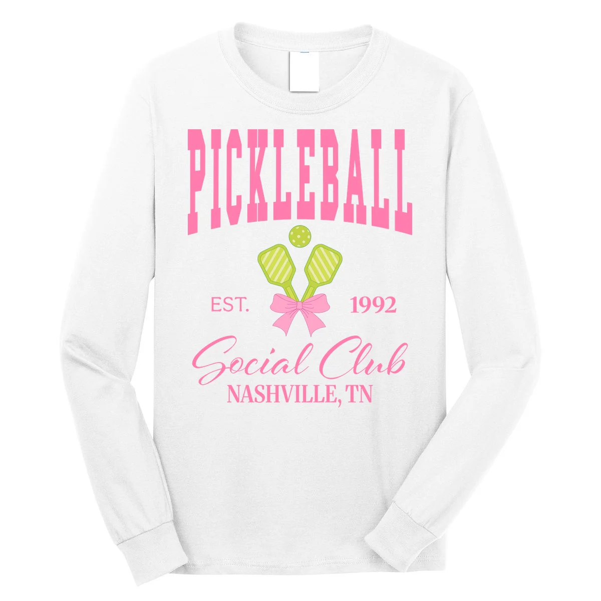 Custom Pickleball Social Club Personalized Long Sleeve Shirt - Front