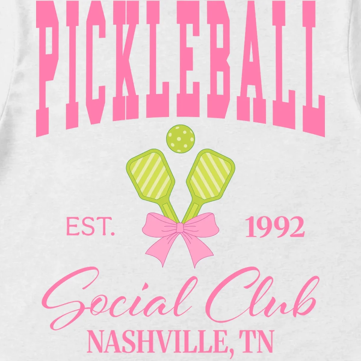 Custom Pickleball Social Club Personalized Men's T-Shirt - Front - Close-up