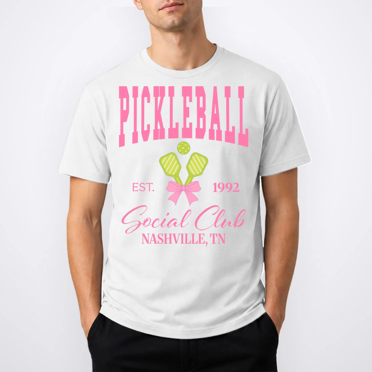 Custom Pickleball Social Club Personalized T-Shirt - Front 1