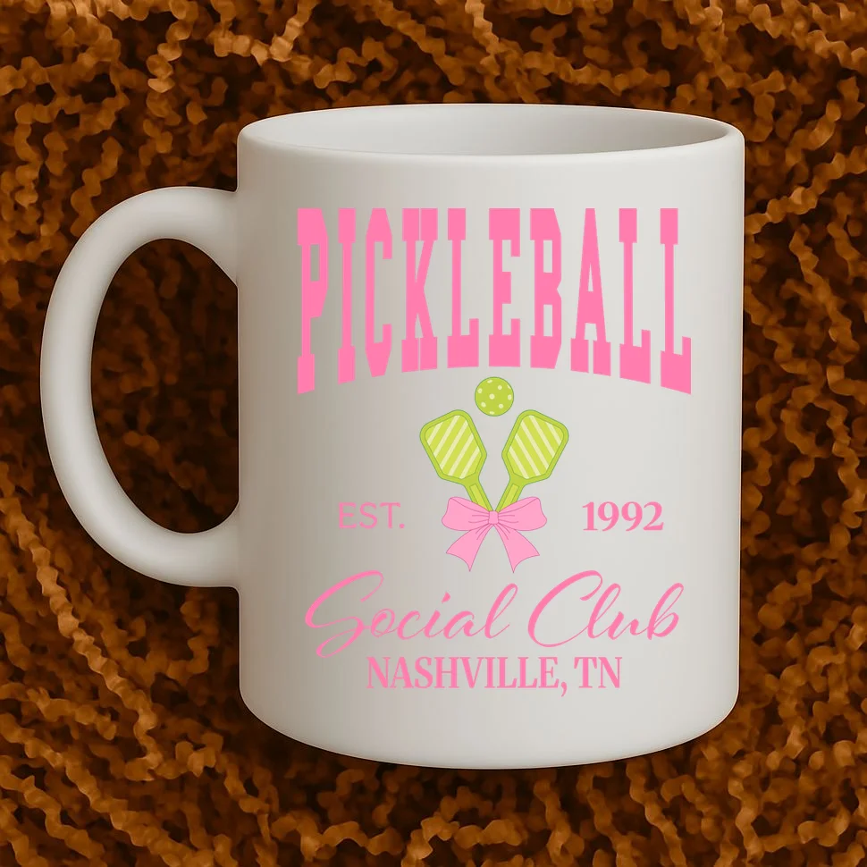 Custom Pickleball Social Club Personalized Coffee Mug - Front 1