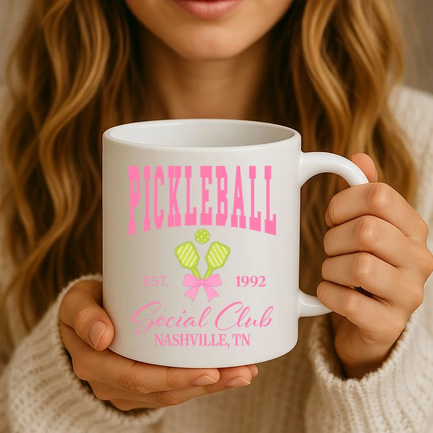 Custom Pickleball Social Club Personalized Coffee Mug - Front 2