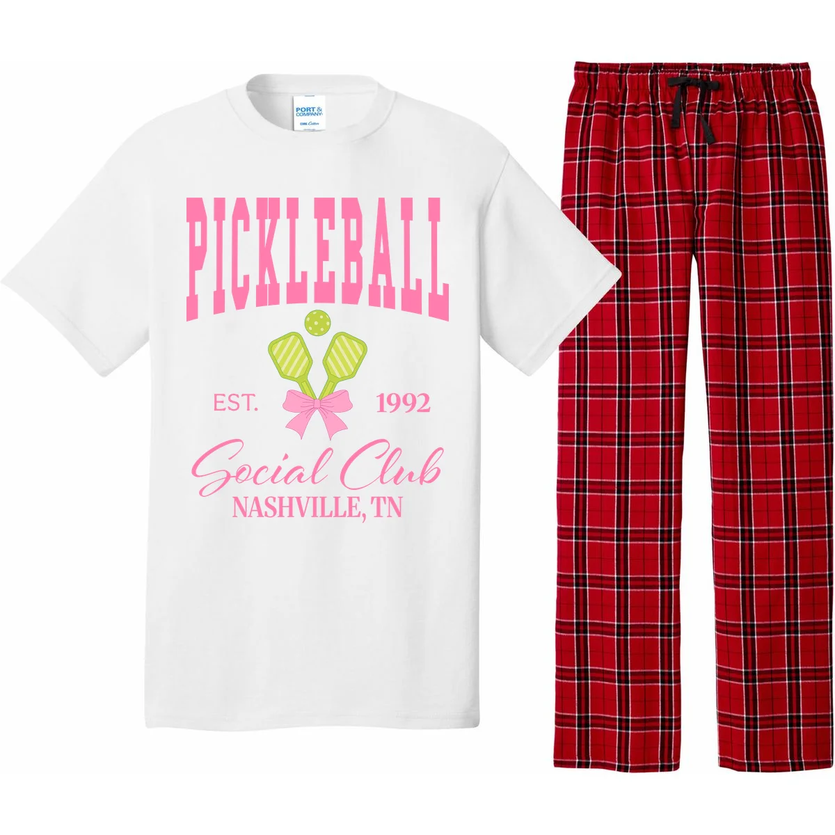 Custom Pickleball Social Club Personalized Pajama Set - Front