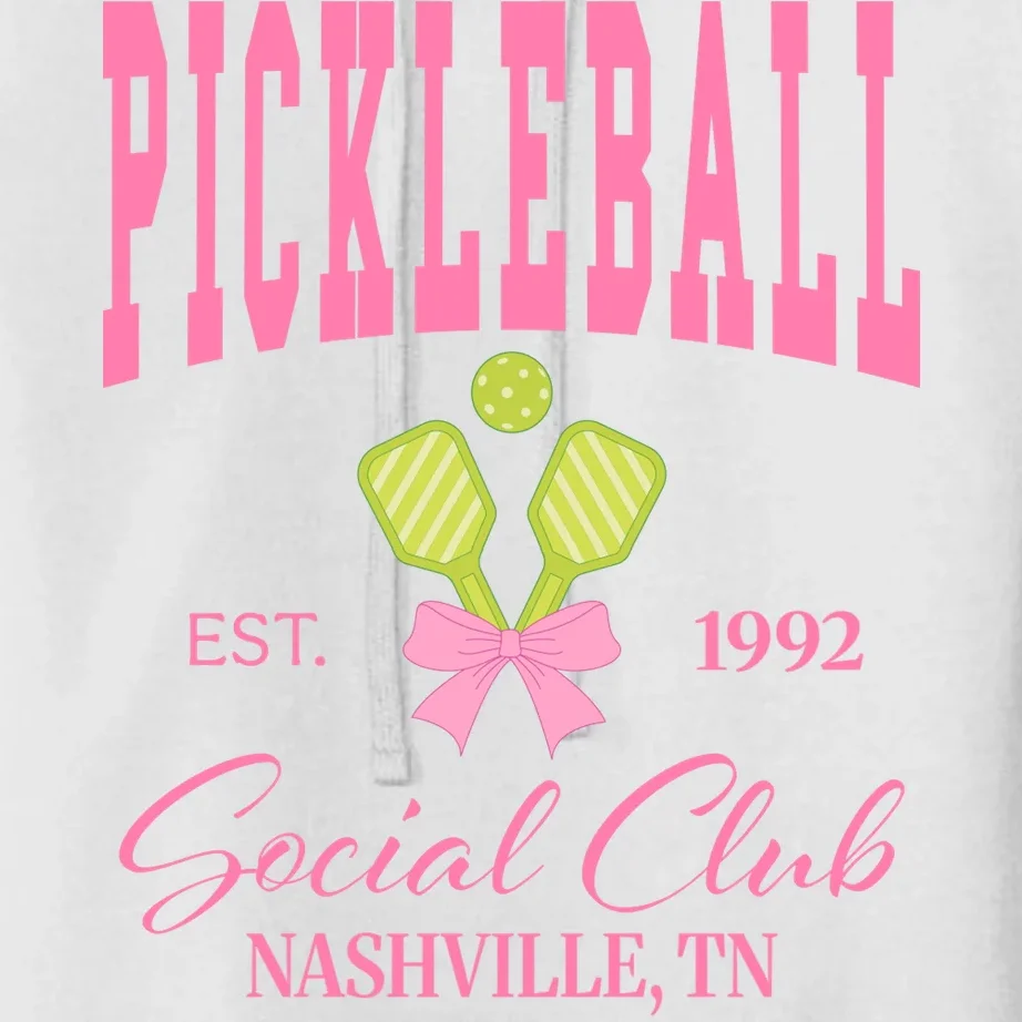Custom Pickleball Social Club Personalized Women's Pullover Hoodie - Front - Close-up
