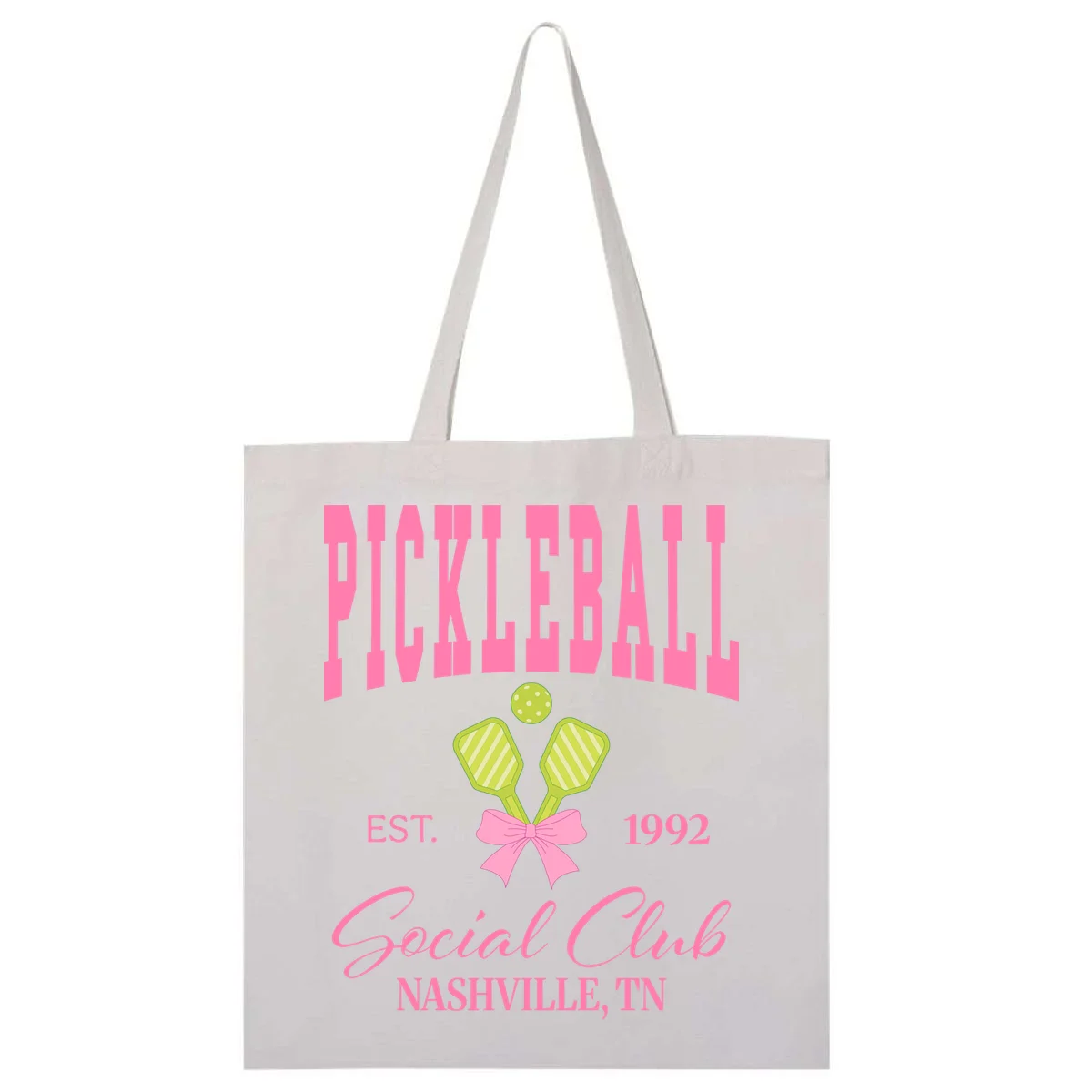 Custom Pickleball Social Club Personalized Tote Bag - Front