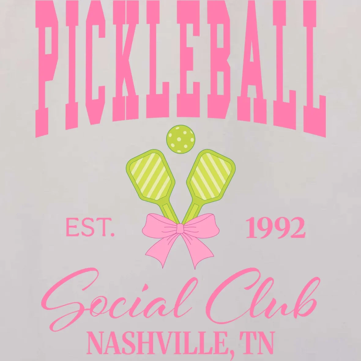 Custom Pickleball Social Club Personalized Tote Bag - Front - Close-up