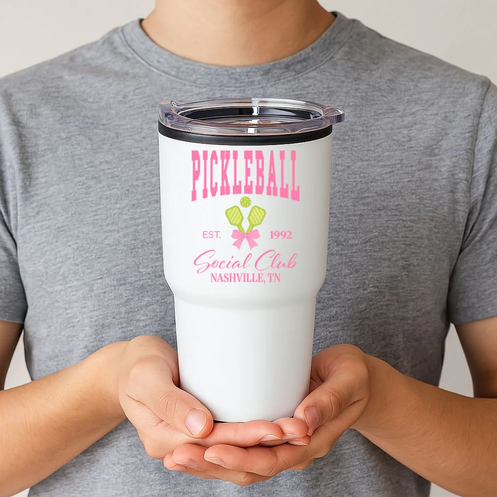Custom Pickleball Social Club Personalized 20oz Tumbler - Front 1