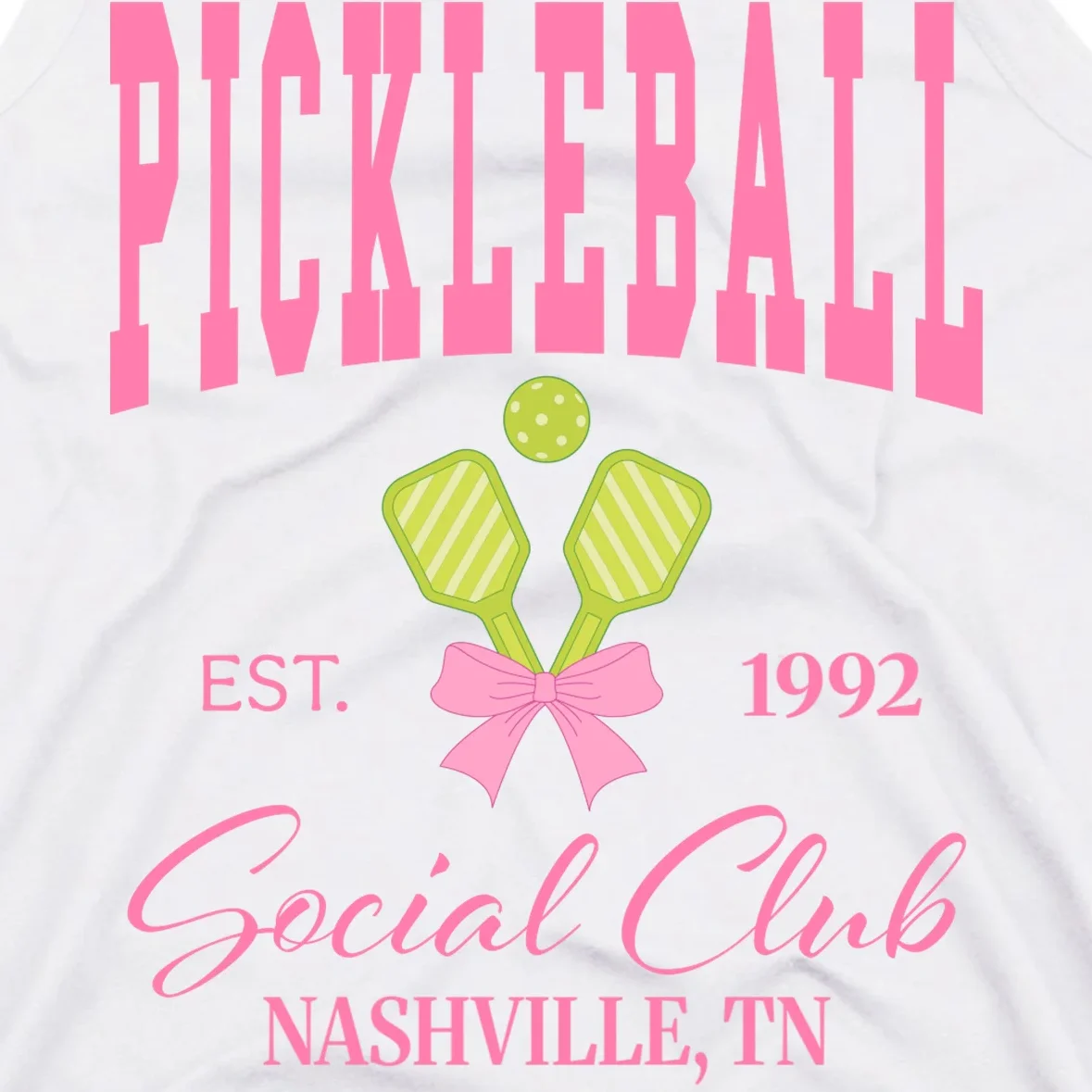Custom Pickleball Social Club Personalized Men's Tank Top - Front - Close-up