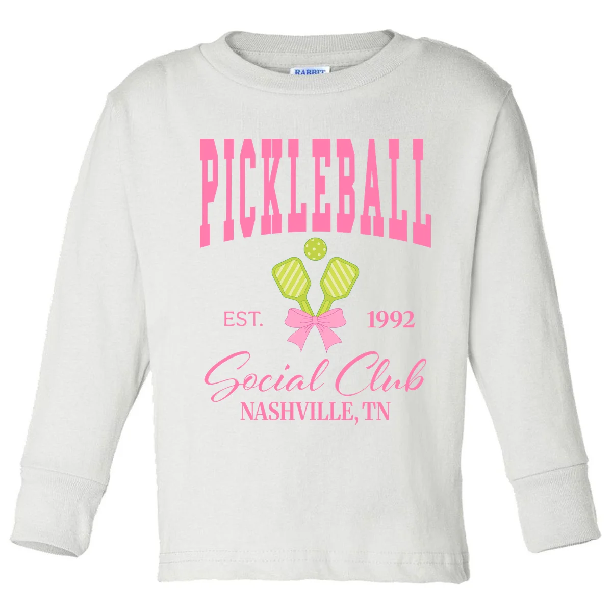 Custom Pickleball Social Club Personalized Toddler Long Sleeve Shirt - Front