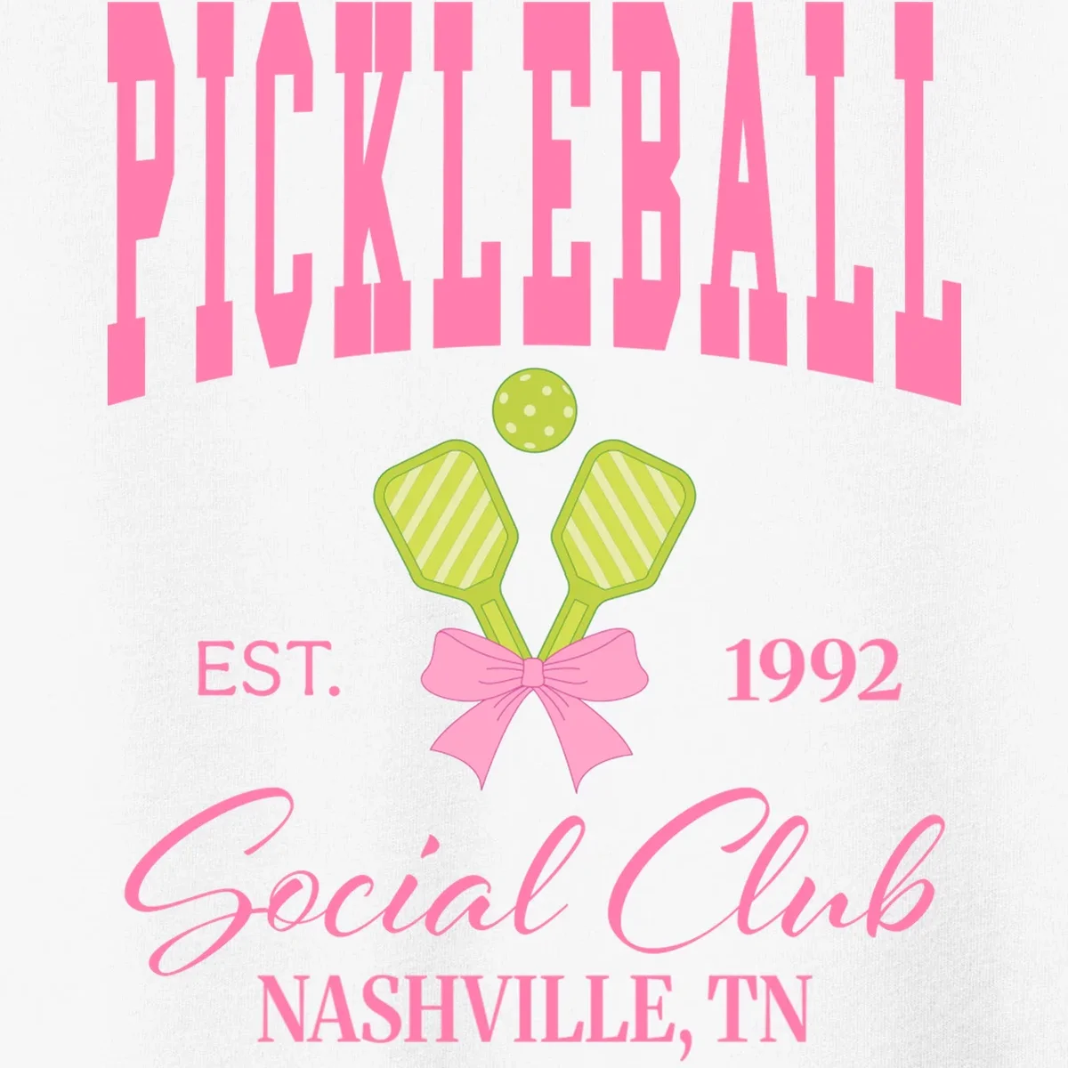 Custom Pickleball Social Club Personalized Toddler T-Shirt - Front - Close-up