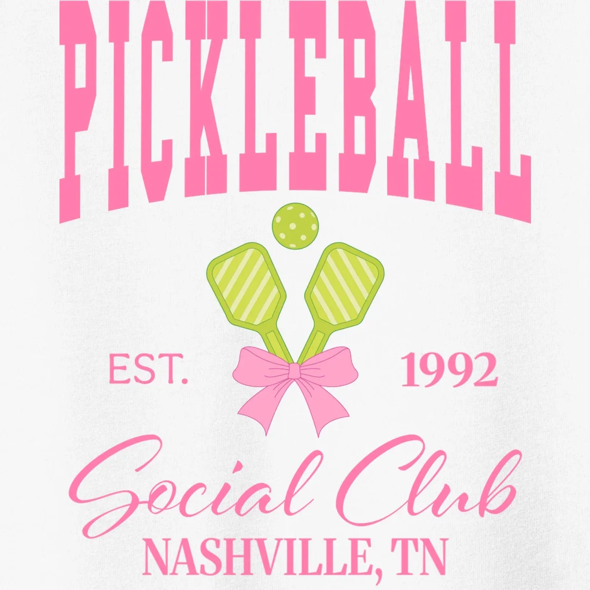 Custom Pickleball Social Club Personalized Toddler T-Shirt - Front - Close-up