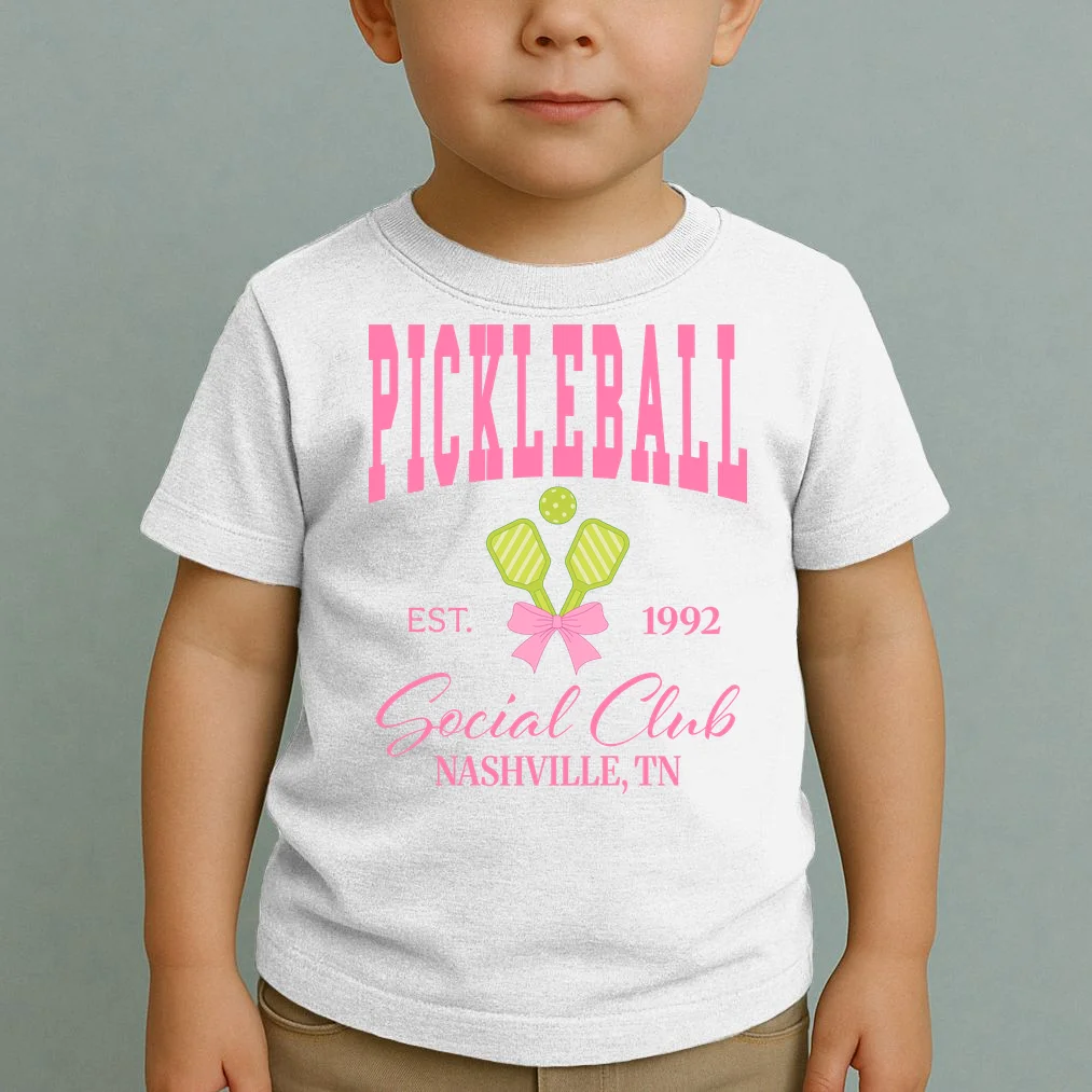 Custom Pickleball Social Club Personalized Toddler T-Shirt - Front 1