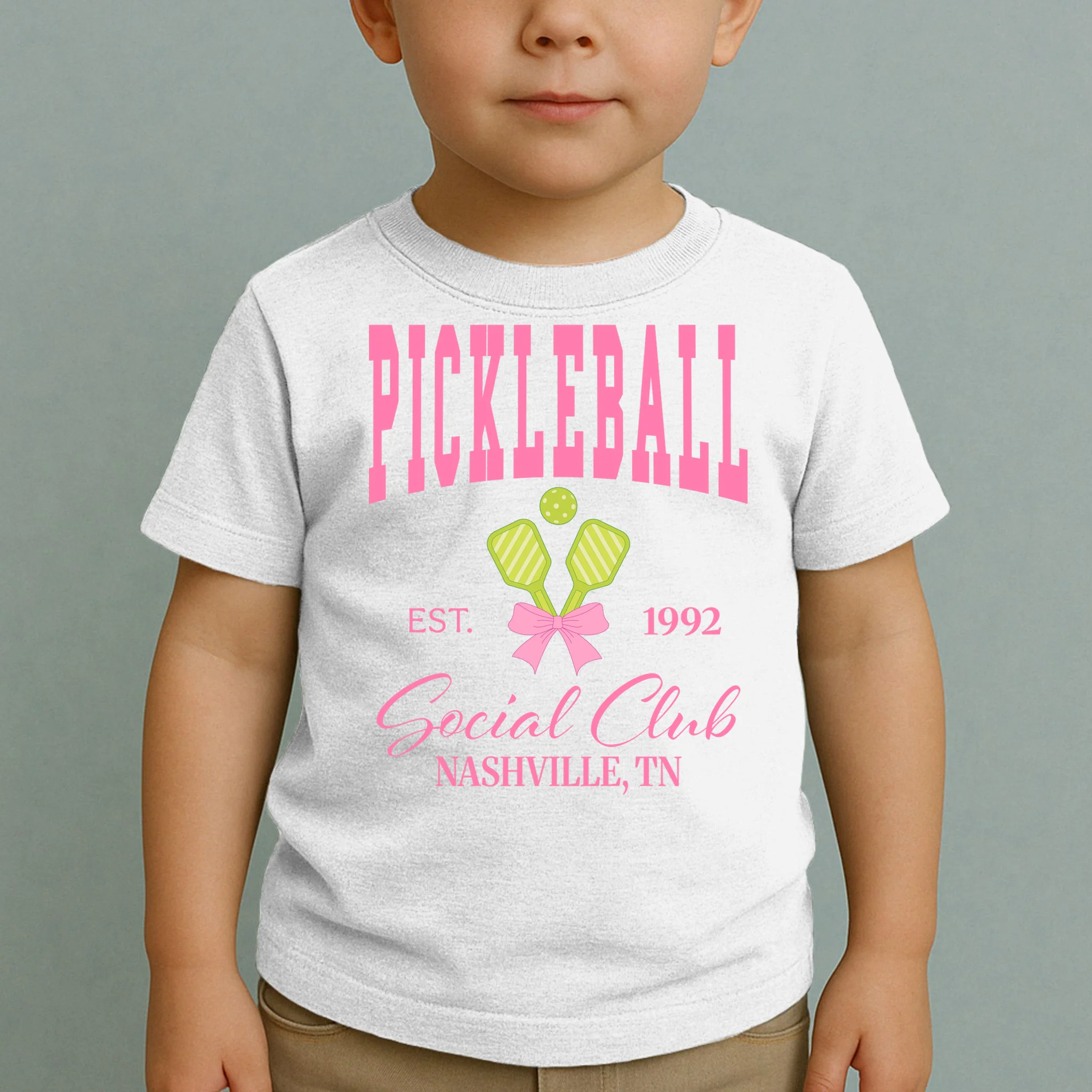Custom Pickleball Social Club Personalized Toddler T-Shirt - Front 1