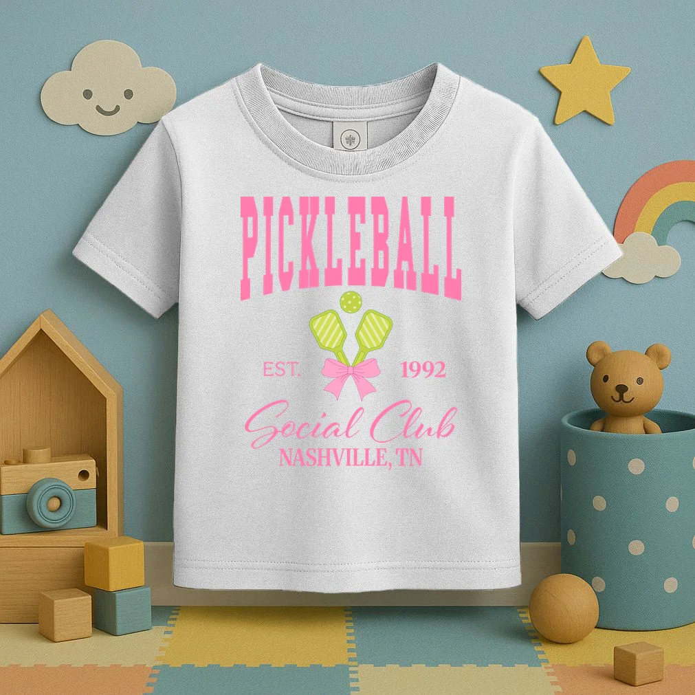 Custom Pickleball Social Club Personalized Toddler T-Shirt - Front 2