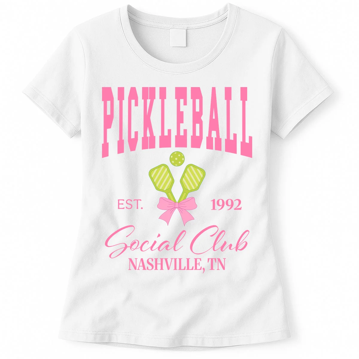 Custom Pickleball Social Club Personalized Women's T-Shirt - Front