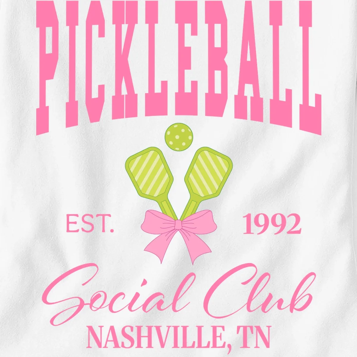Custom Pickleball Social Club Personalized Women's T-Shirt - Front - Close-up