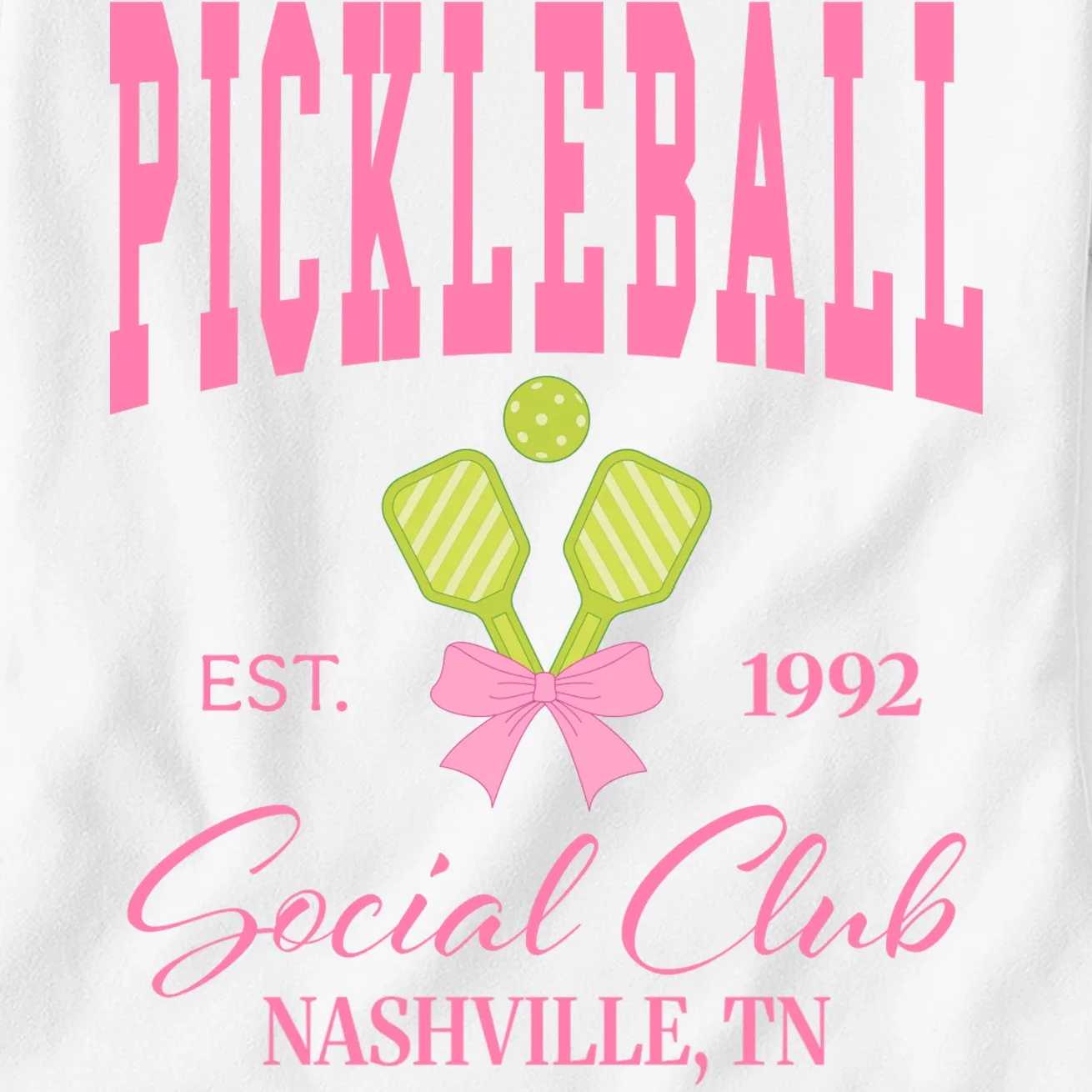 Custom Pickleball Social Club Personalized Women's T-Shirt - Front - Close-up