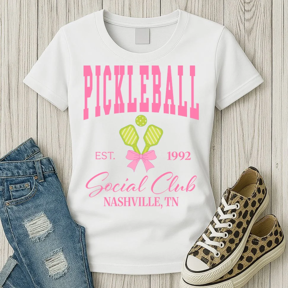 Custom Pickleball Social Club Personalized Women's T-Shirt - Front 2