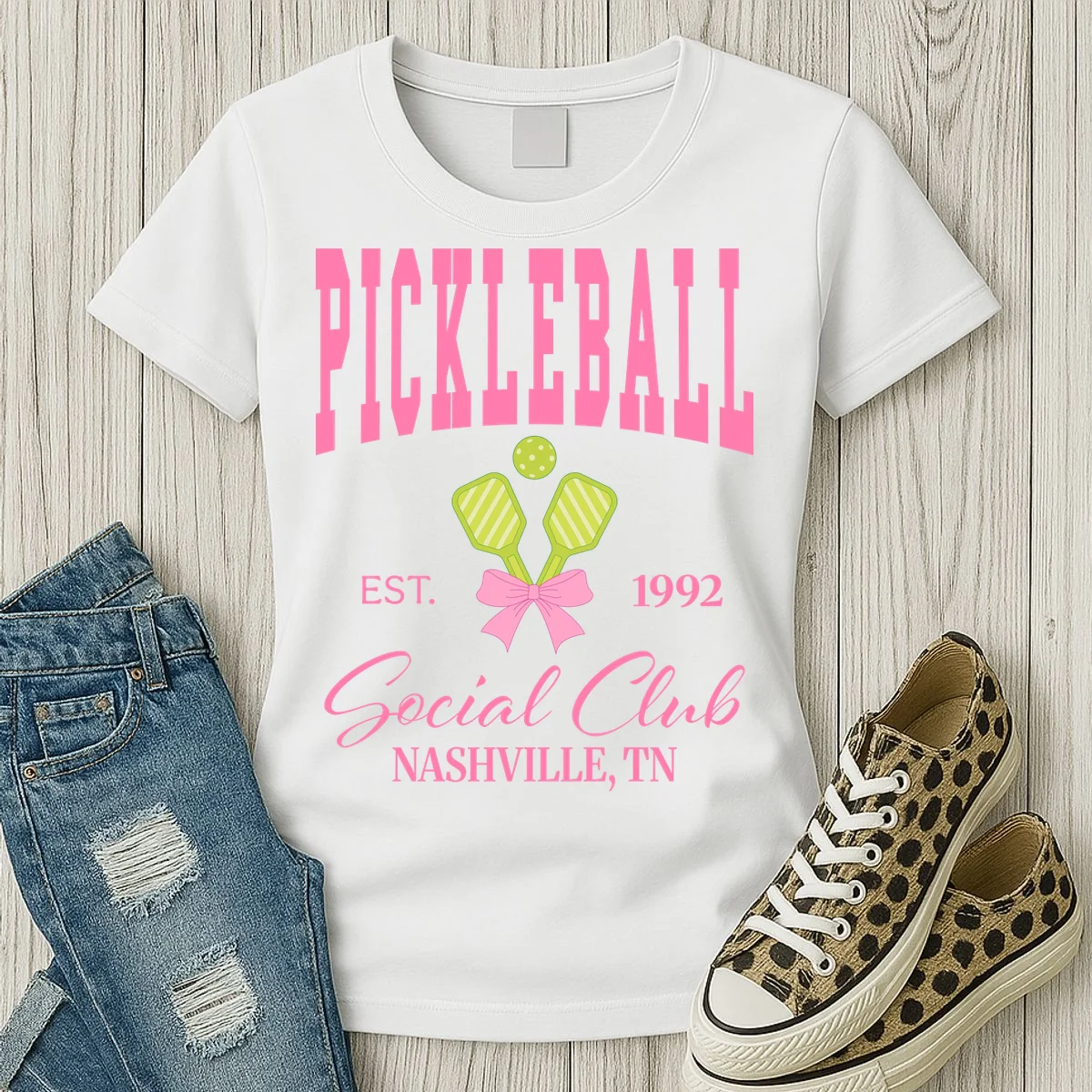 Custom Pickleball Social Club Personalized Women's T-Shirt - Front 2