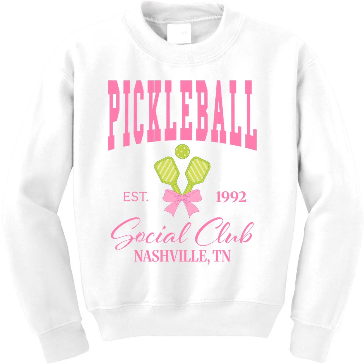 Custom Pickleball Social Club Personalized Kids Sweatshirt - Front