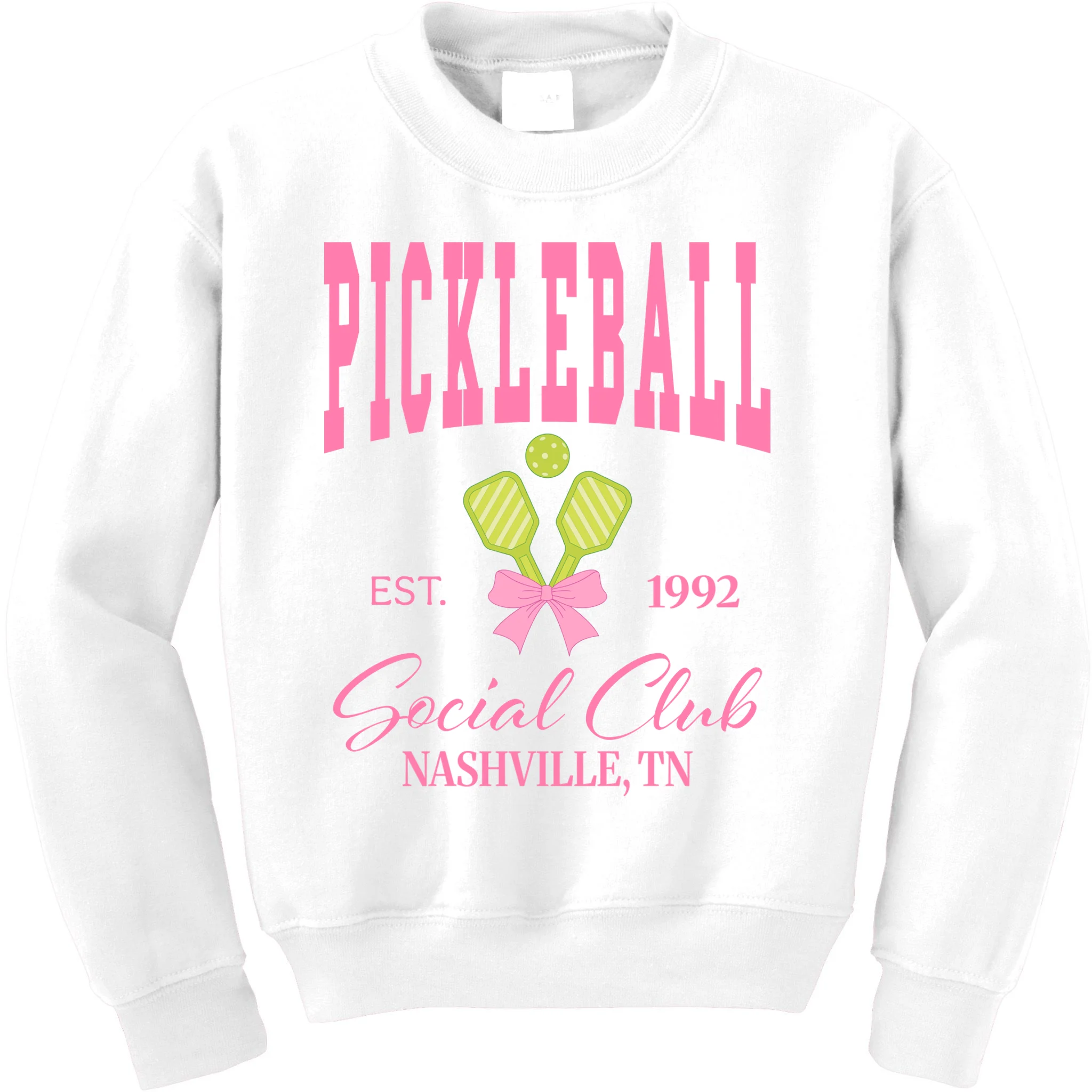Custom Pickleball Social Club Personalized Kids Sweatshirt - Front