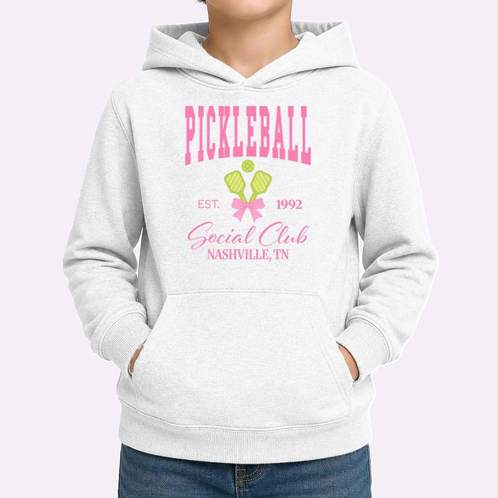 Custom Pickleball Social Club Personalized Kids Hoodie - Front 1