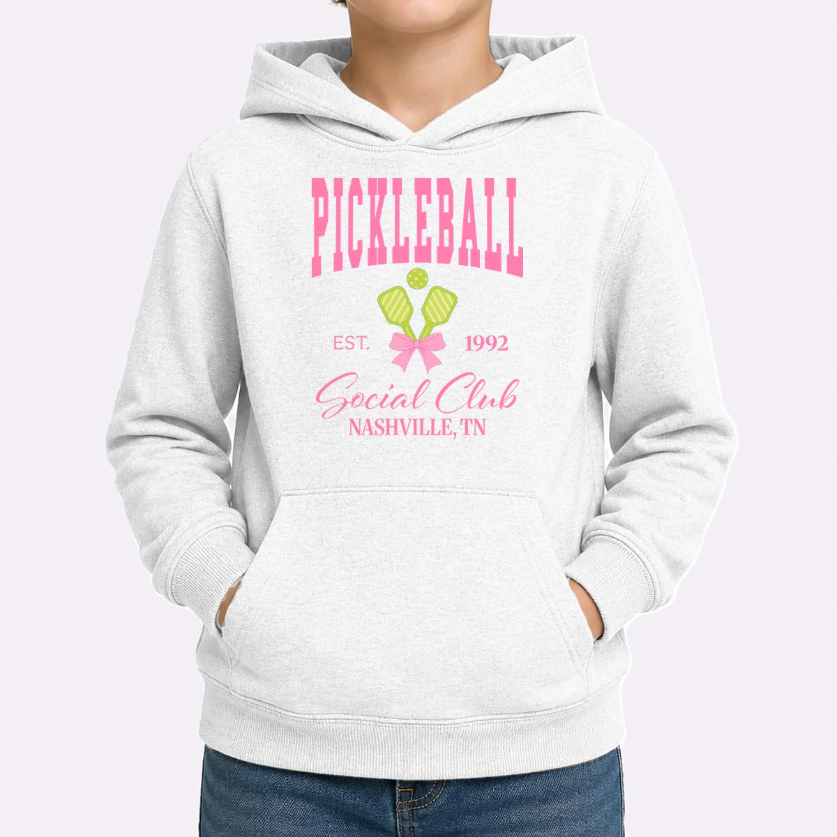 Custom Pickleball Social Club Personalized Kids Hoodie - Front 1