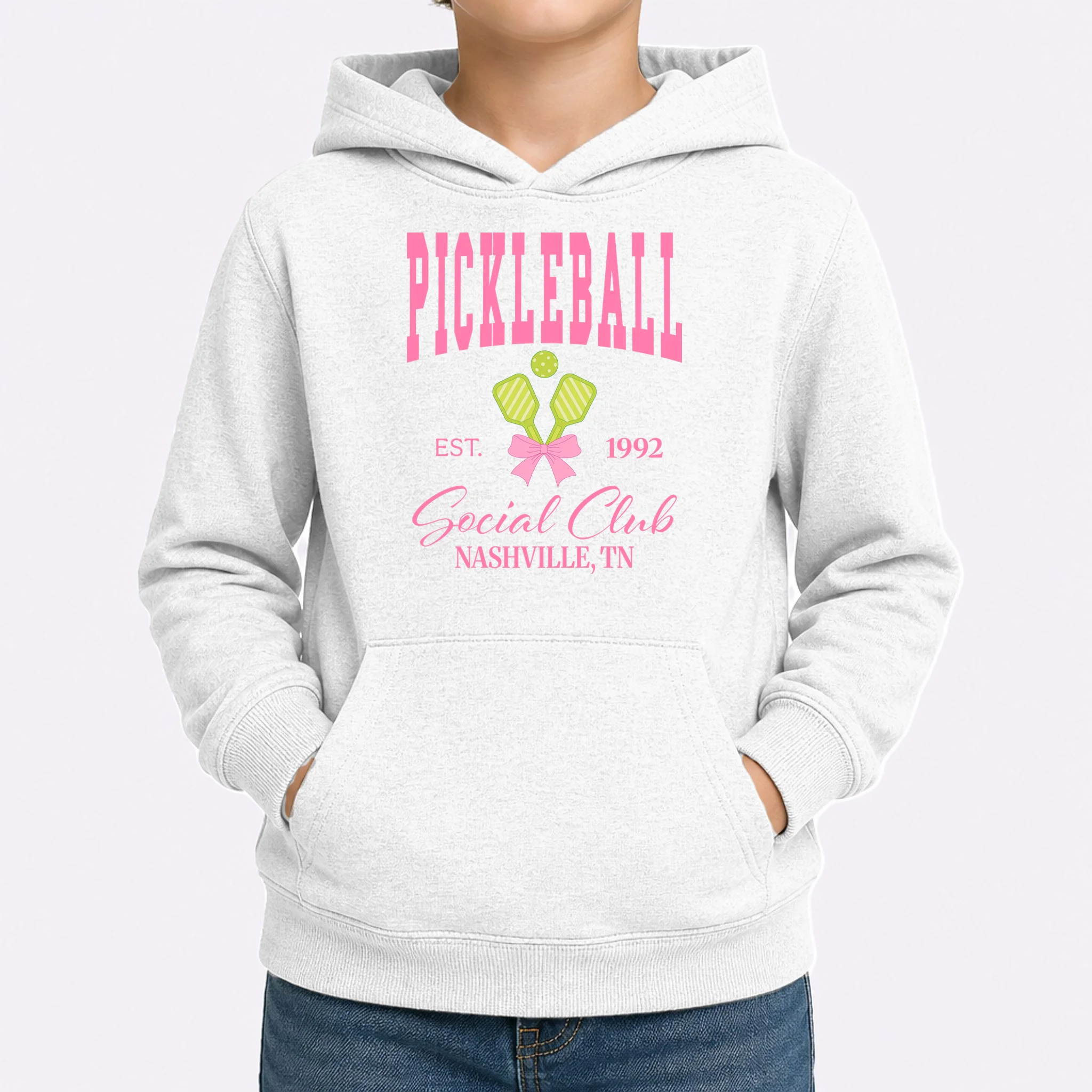 Custom Pickleball Social Club Personalized Kids Hoodie - Front 1