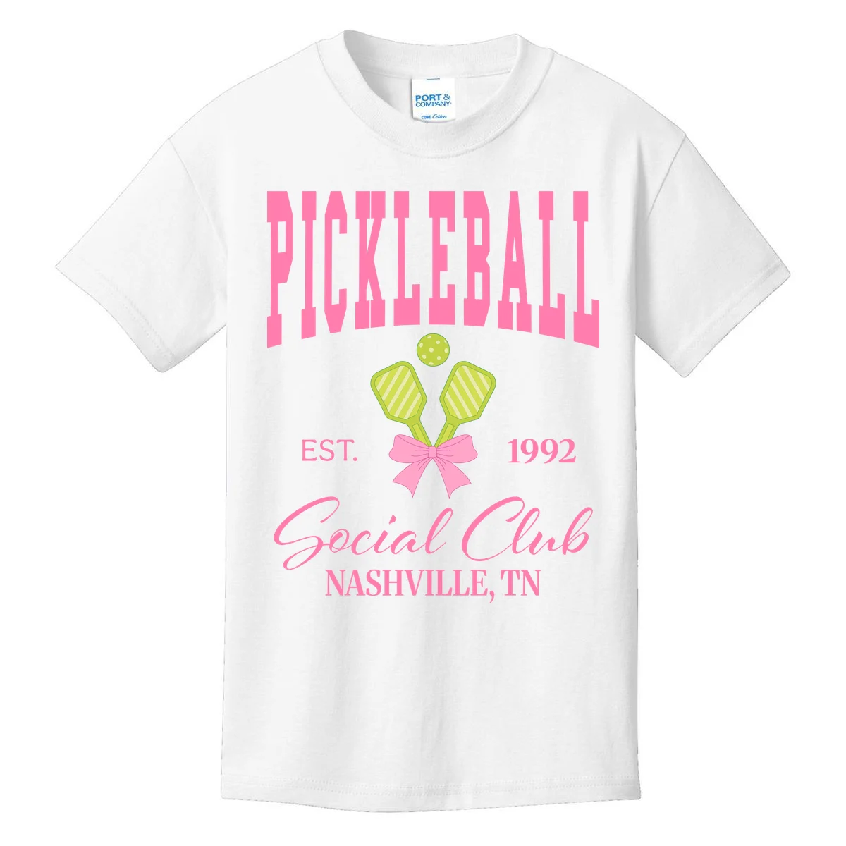 Custom Pickleball Social Club Personalized Kids T-Shirt - Front