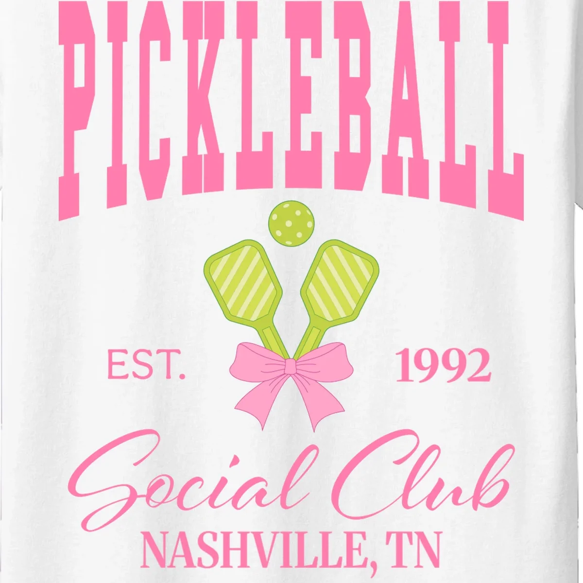 Custom Pickleball Social Club Personalized Kids T-Shirt - Front - Close-up