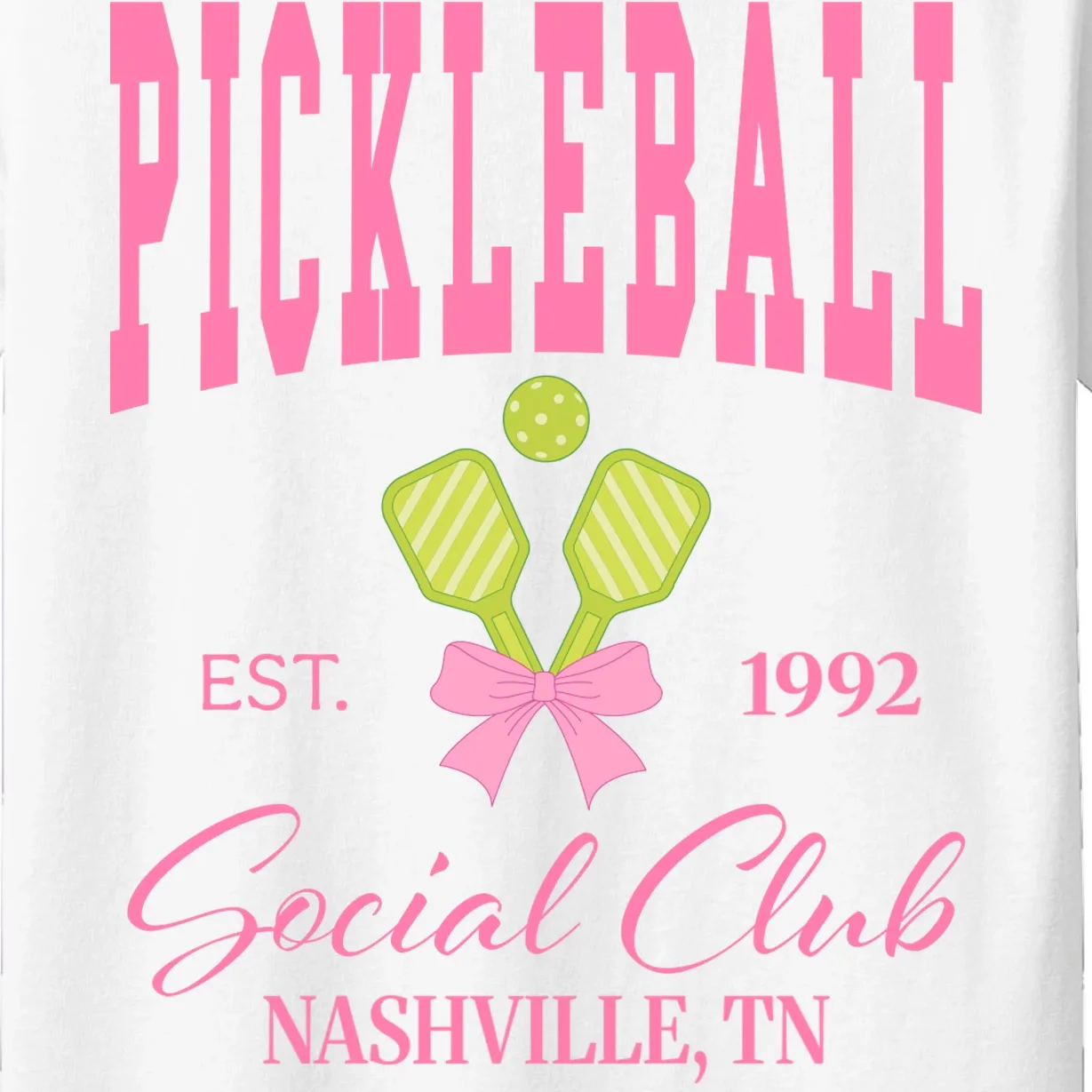 Custom Pickleball Social Club Personalized Kids T-Shirt - Front - Close-up